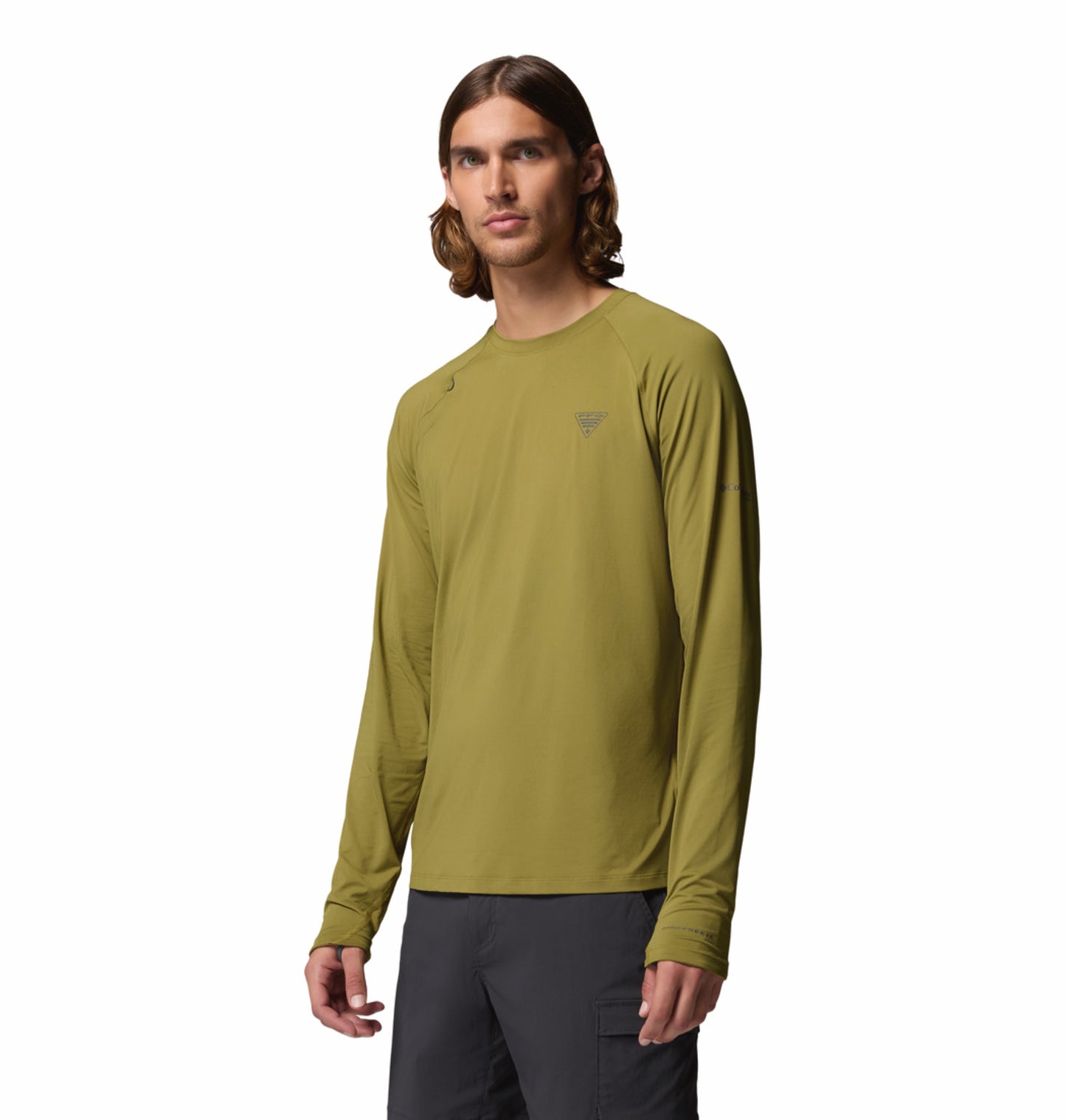Columbia Men Olive Green Omni-Freeze Wild Cast Sun Tshirt