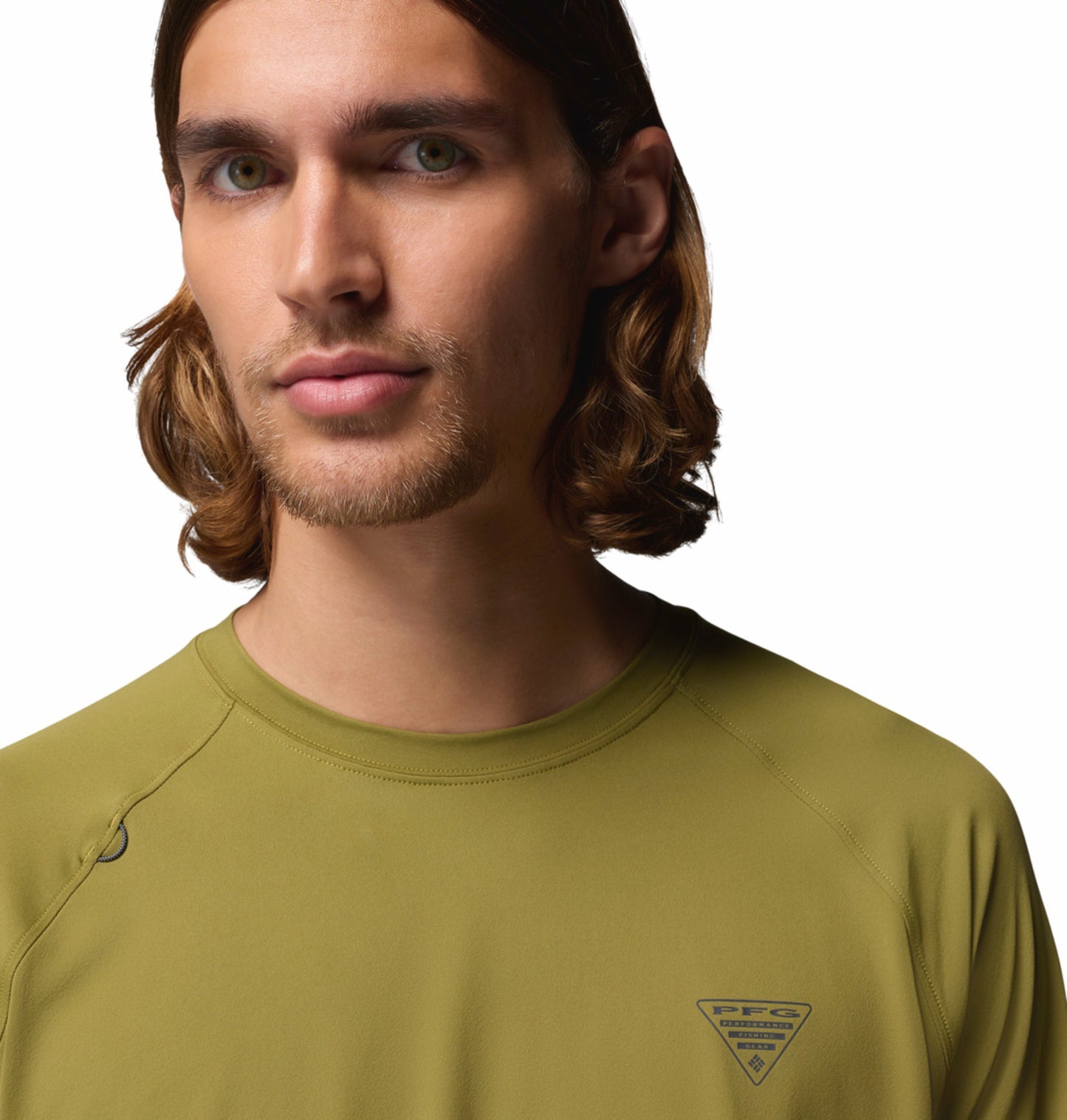 Columbia Men Olive Green Omni-Freeze Wild Cast Sun Tshirt