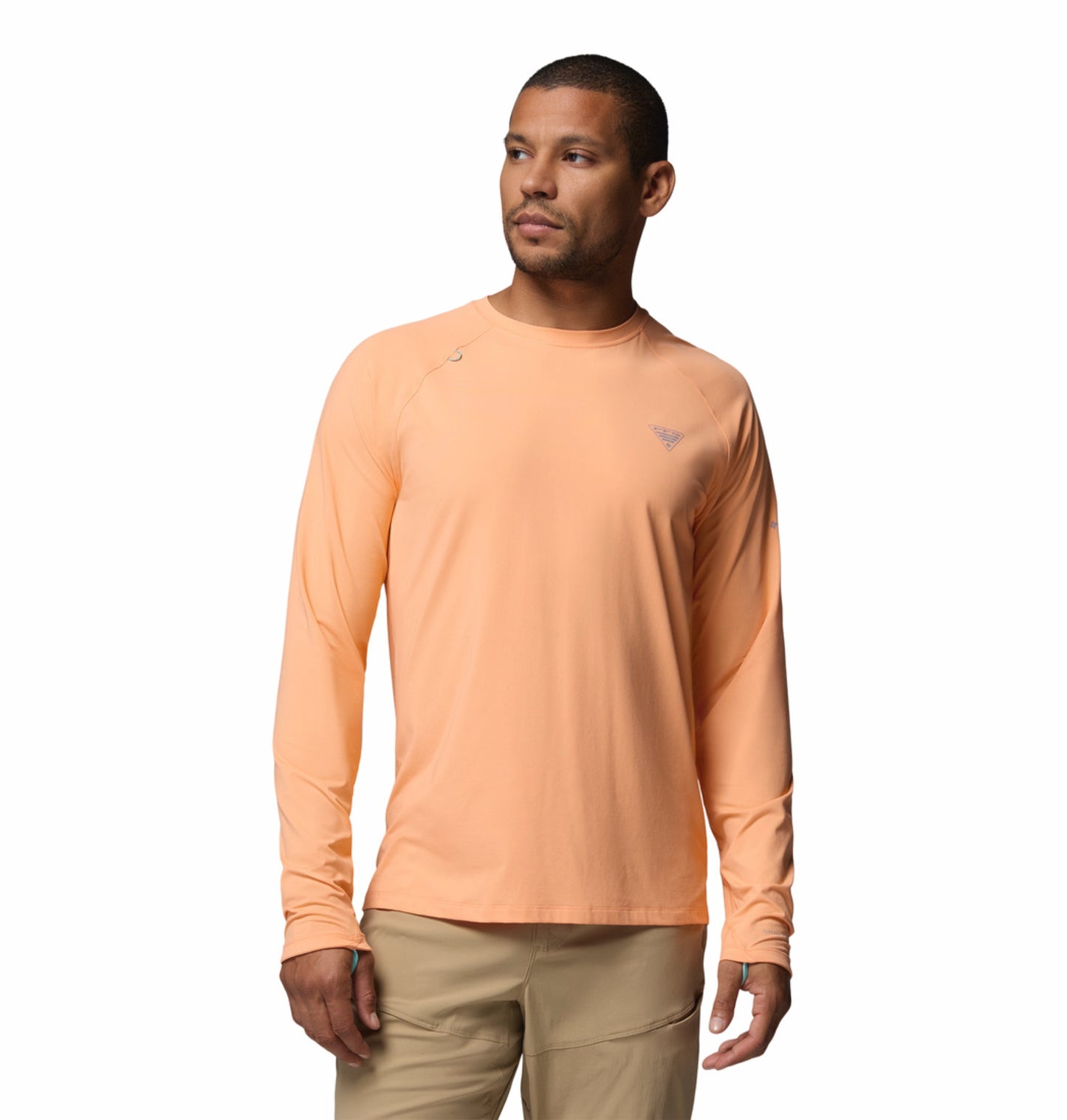 Columbia Men Peach Omni-Freeze Wild Cast Sun Tshirt