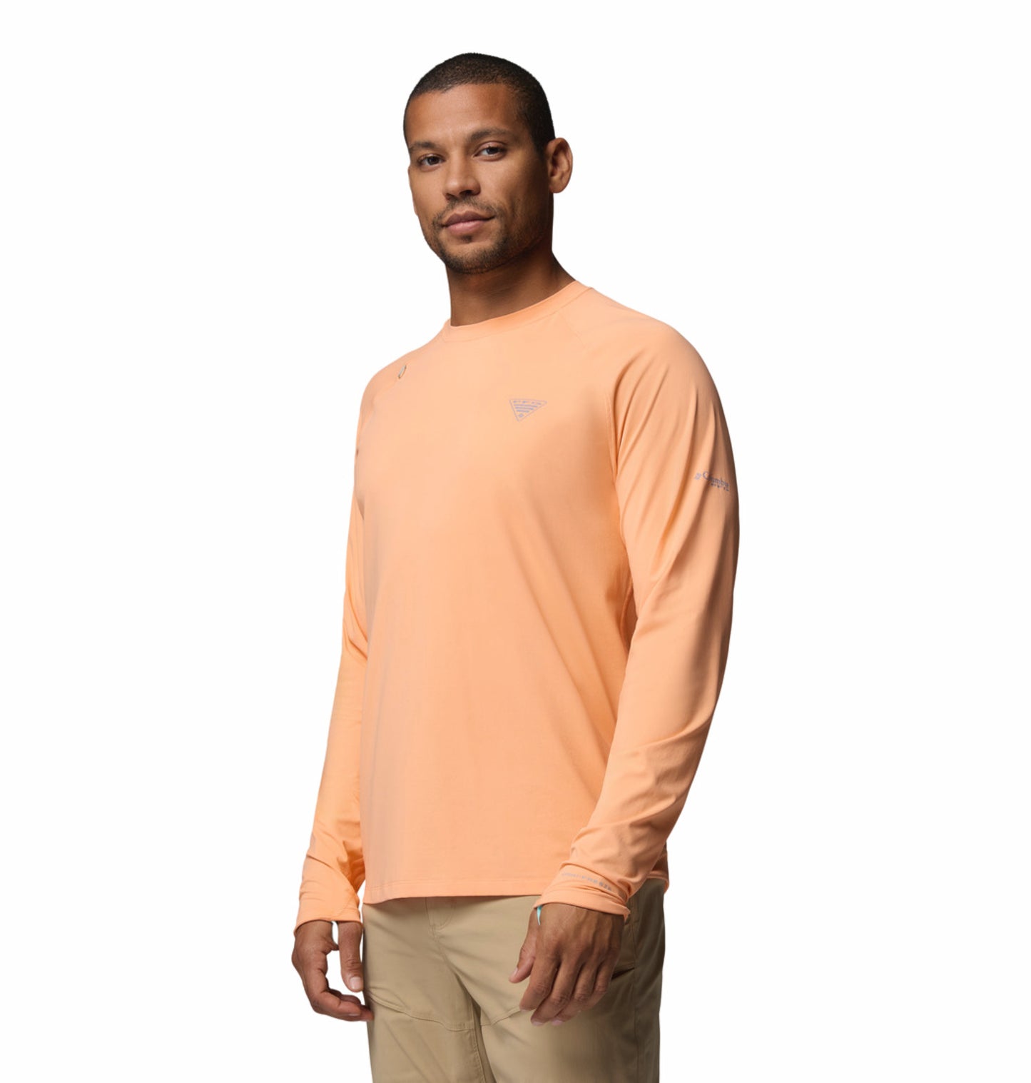Columbia Men Peach Omni-Freeze Wild Cast Sun Tshirt