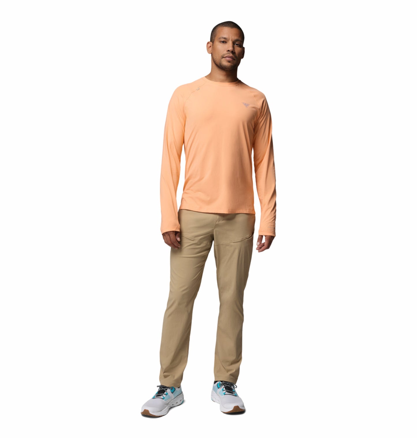 Columbia Men Peach Omni-Freeze Wild Cast Sun Tshirt