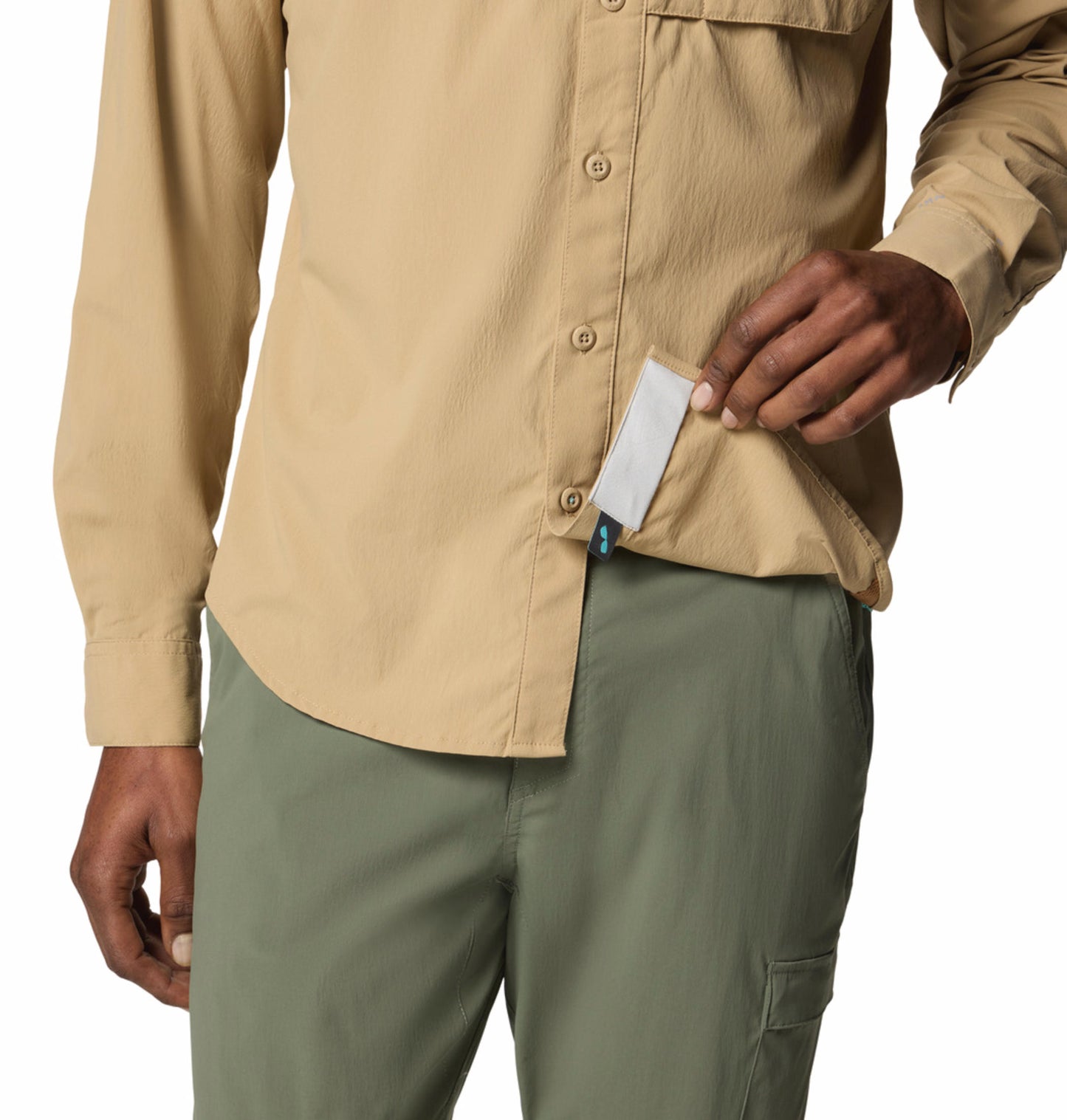Columbia Mens Beige Omni-Shade Wild Cast Long Sleeve Shirt