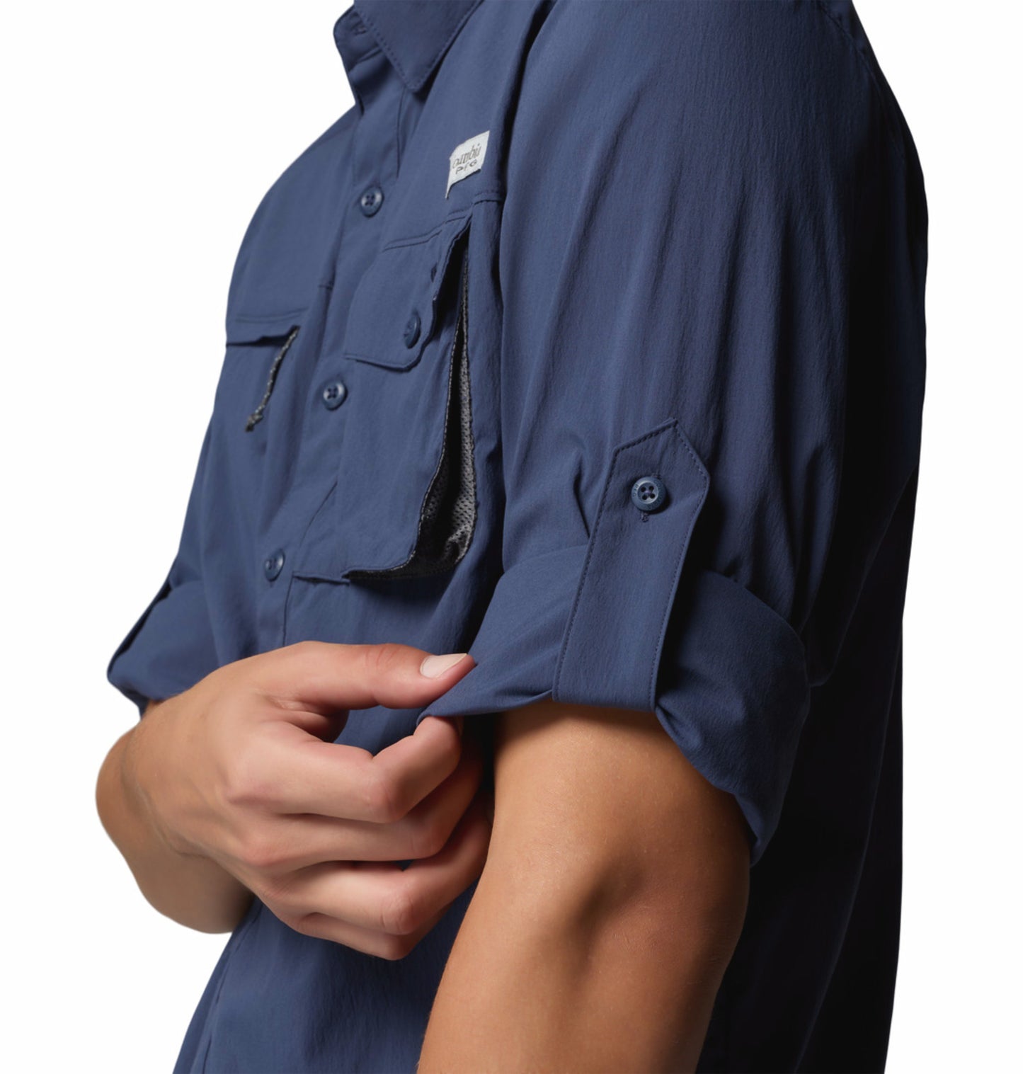 Columbia Men's Navy Blue Omni-Shade Long Sleeve Wild Cast Shirt