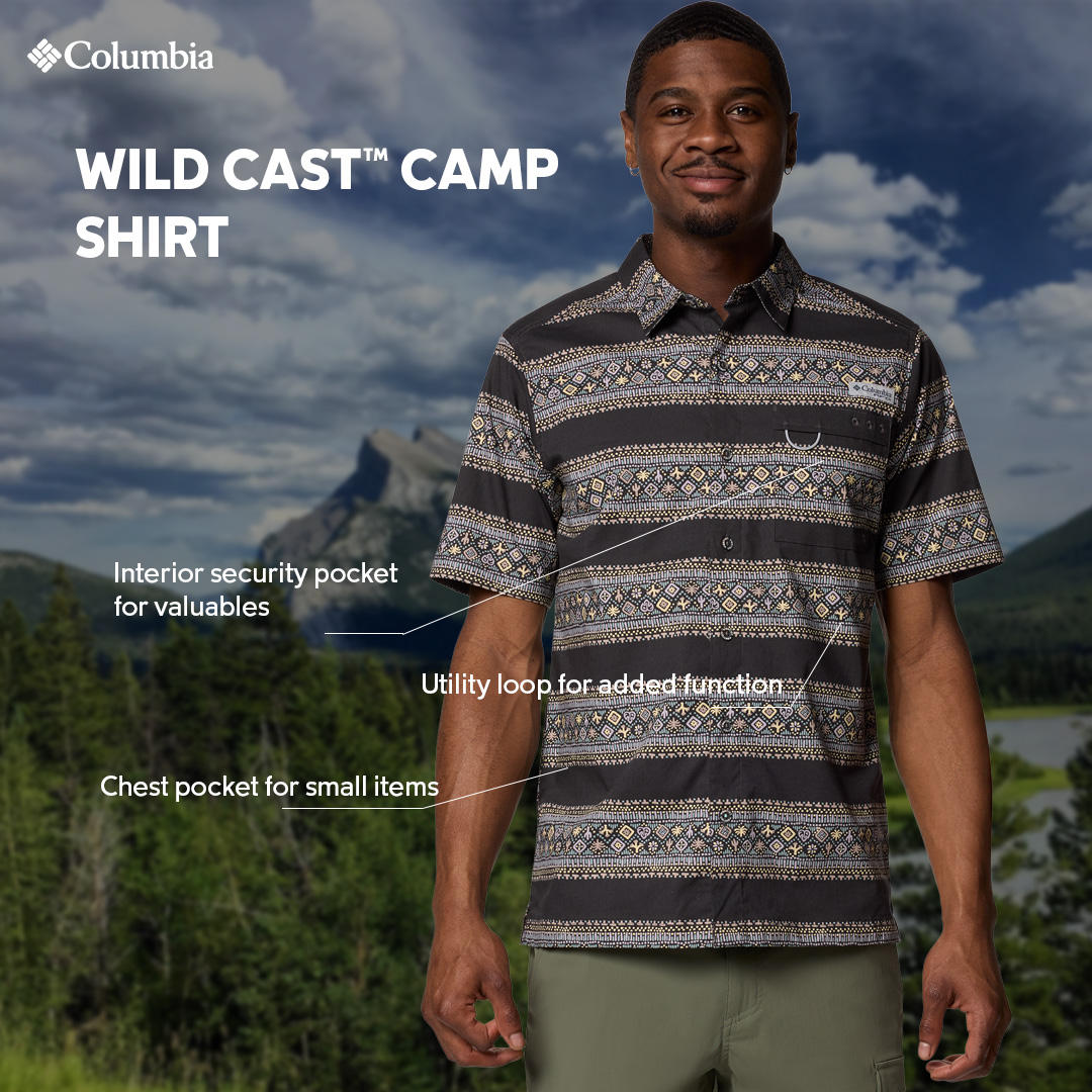 Columbia Mens Multicolor Wild Cast Camp Shirt
