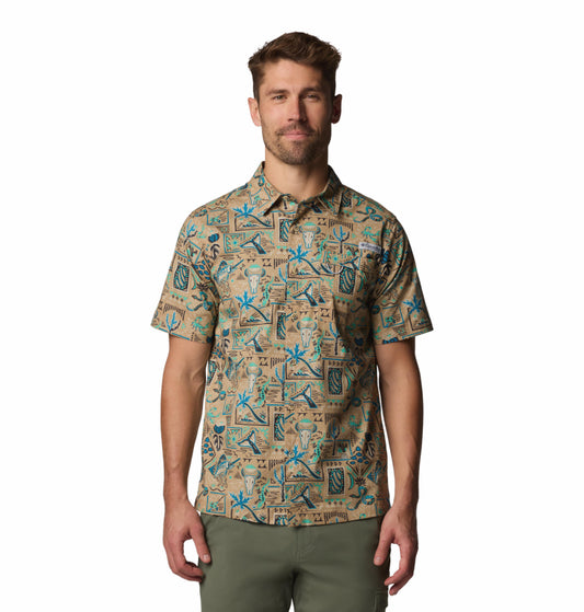 Columbia Mens Multicolor Wild Cast Camp Shirt
