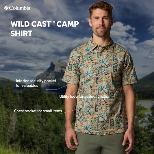 Columbia Mens Multicolor Wild Cast Camp Shirt