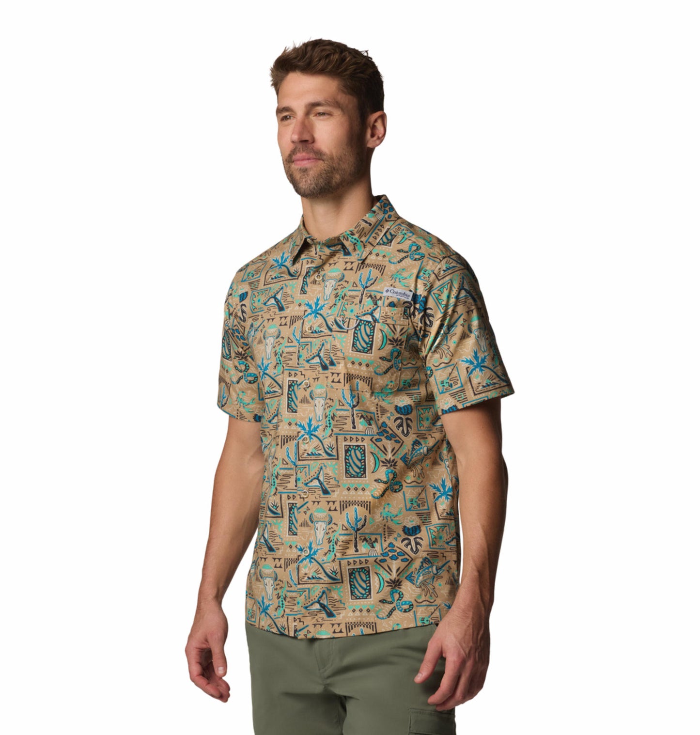 Columbia Mens Multicolor Wild Cast Camp Shirt