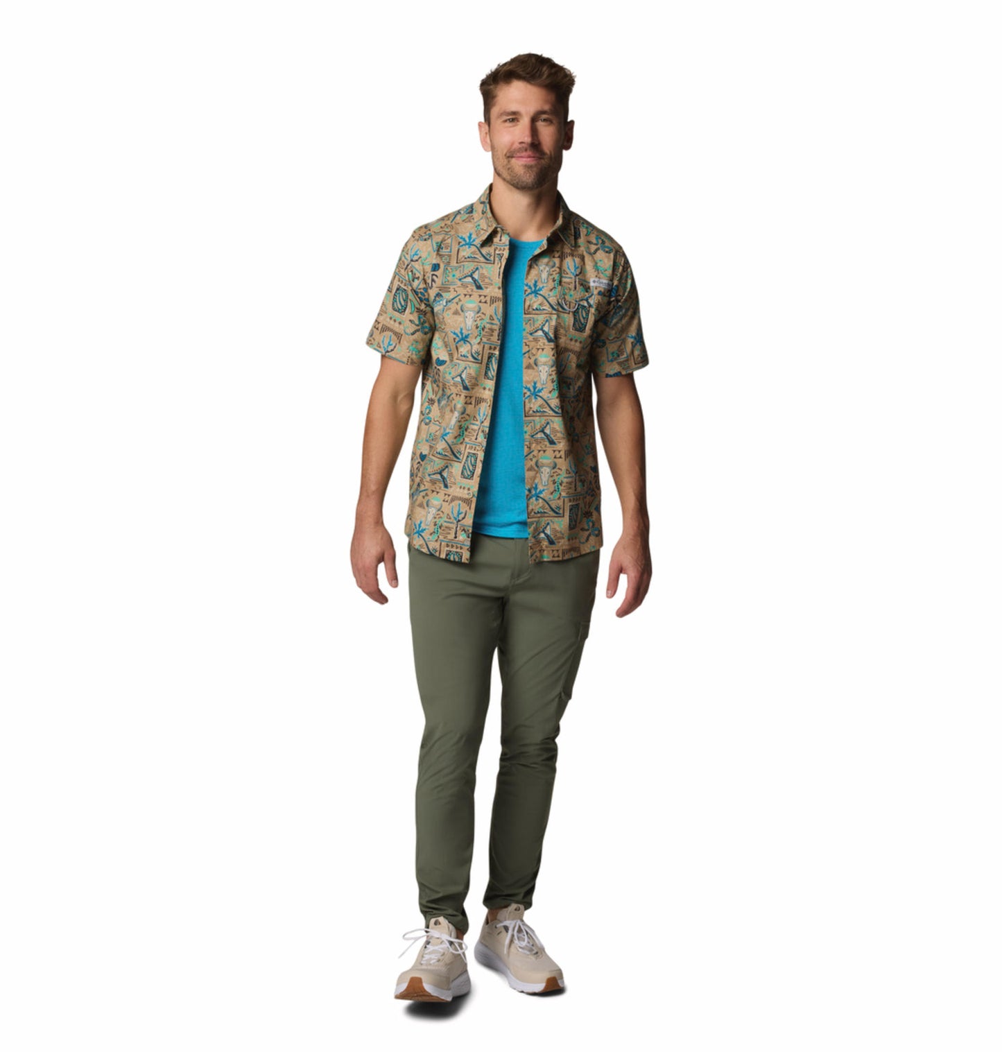 Columbia Mens Multicolor Wild Cast Camp Shirt