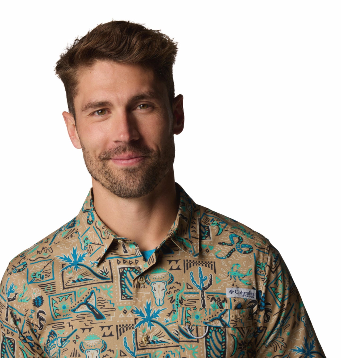 Columbia Mens Multicolor Wild Cast Camp Shirt