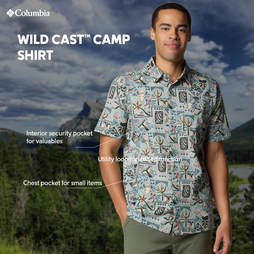 Columbia Mens Multicolor Wild Cast Camp Shirt