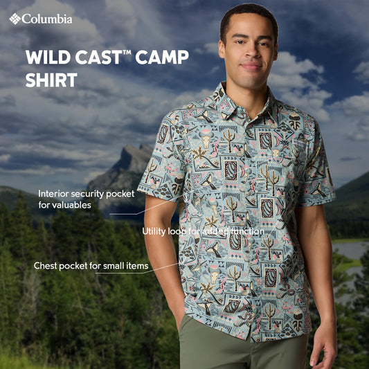 Columbia Mens Multicolor Wild Cast Camp Shirt