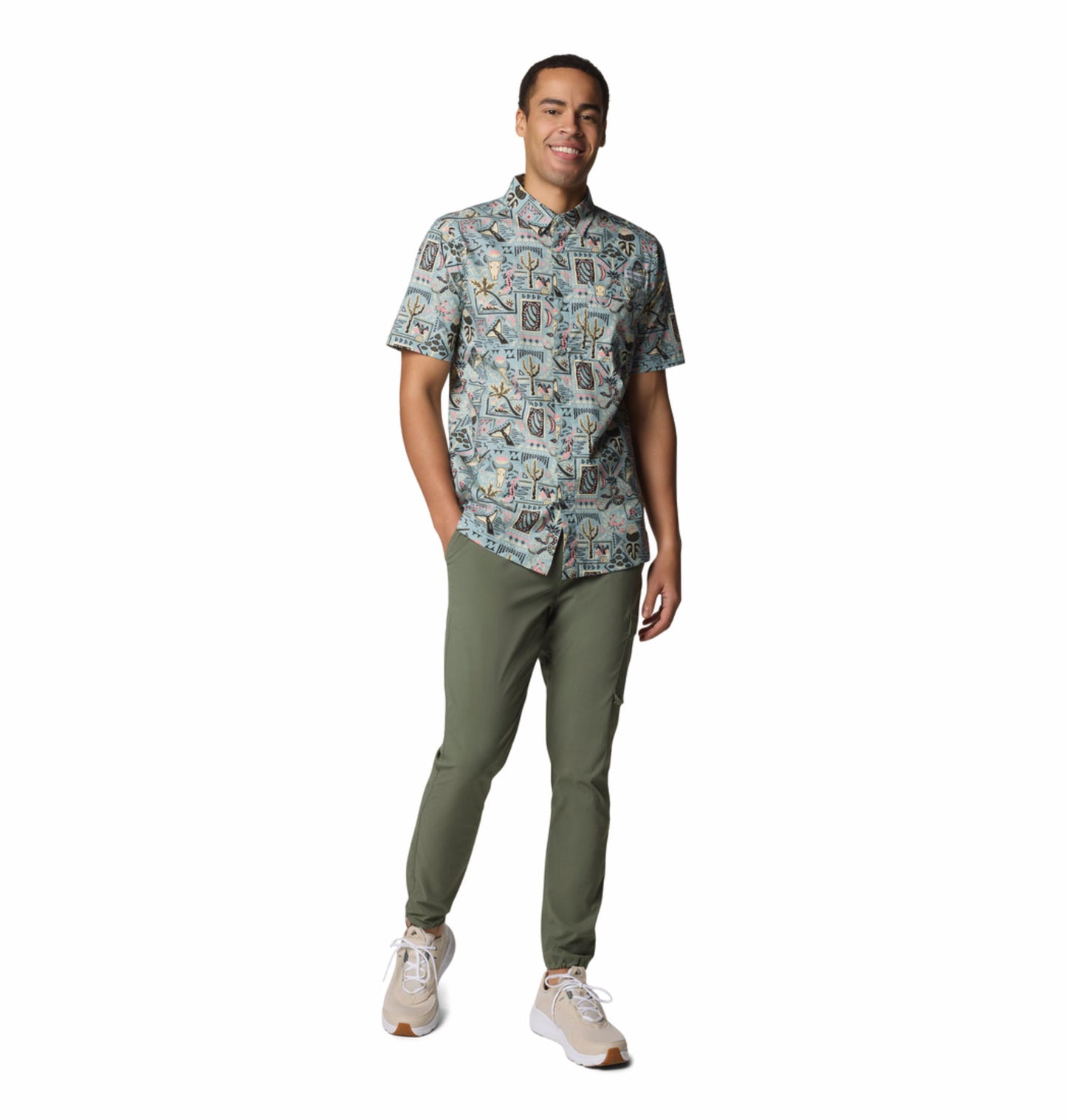 Columbia Mens Multicolor Wild Cast Camp Shirt