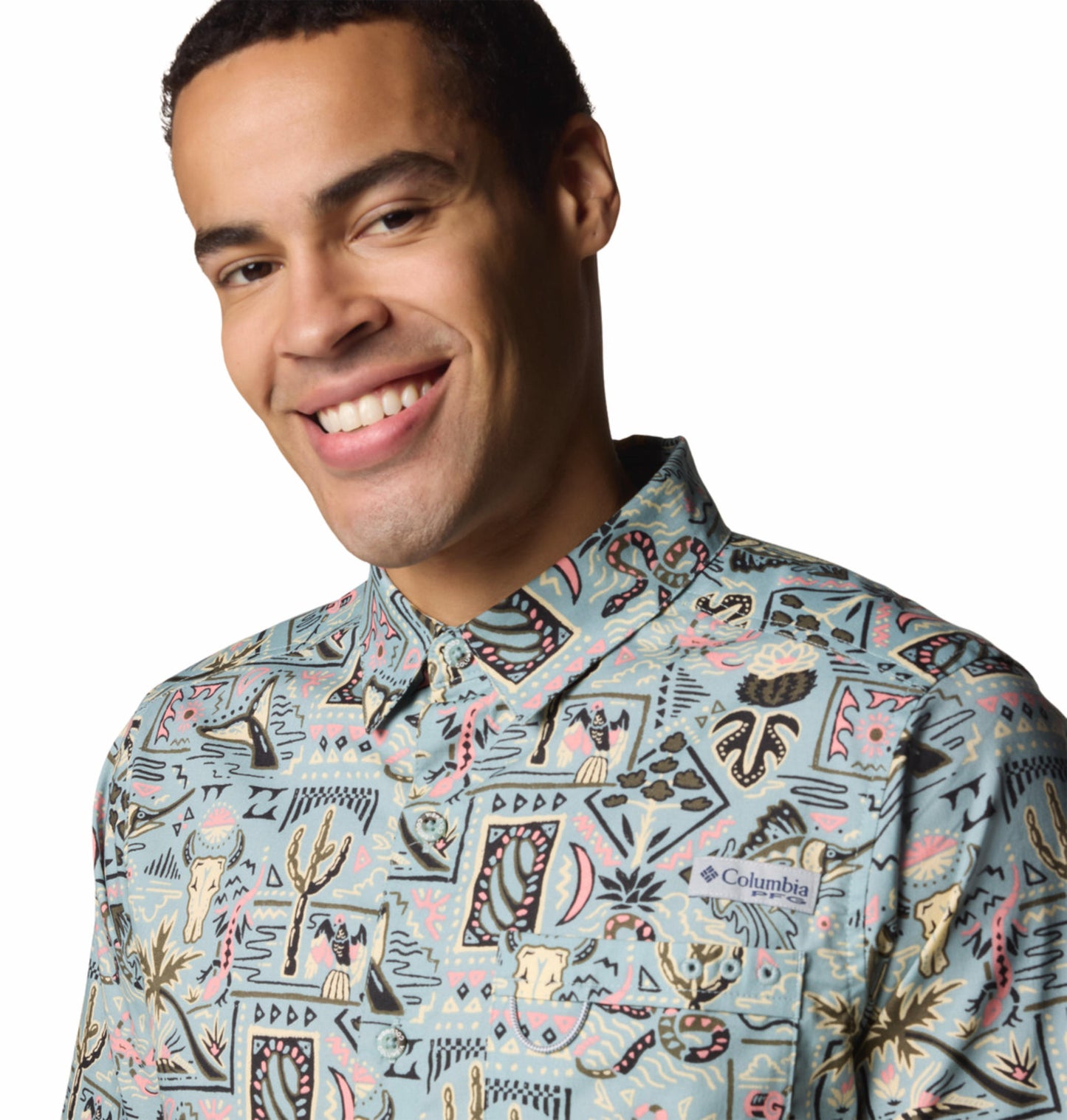Columbia Mens Multicolor Wild Cast Camp Shirt