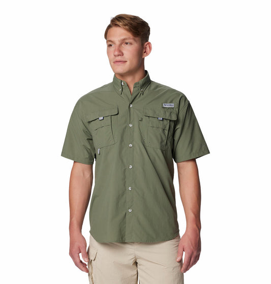 Columbia Mens Green Bahama II Short Sleeve Shirt