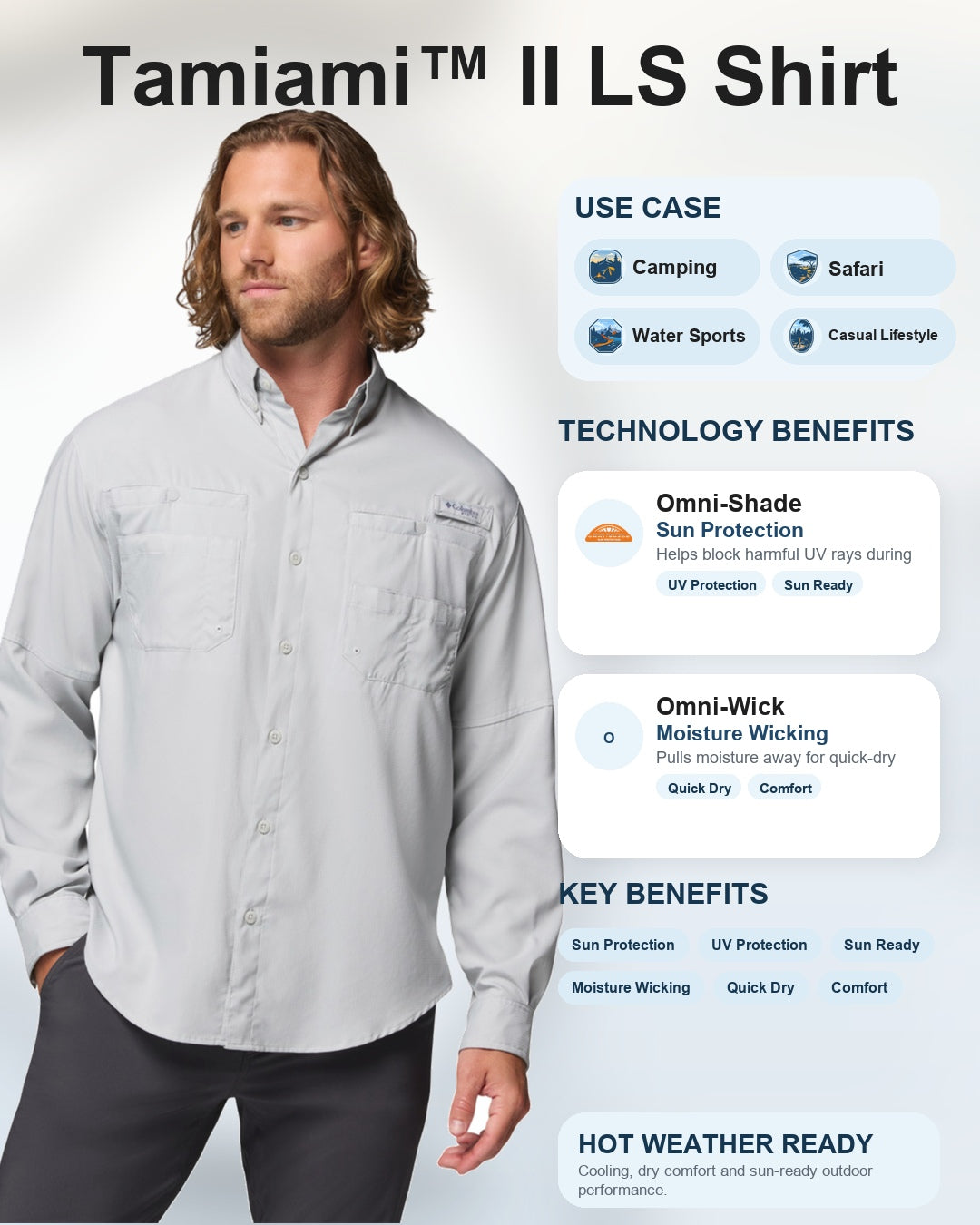 men black omni shade tamiami ii long sleeve shirt plus size