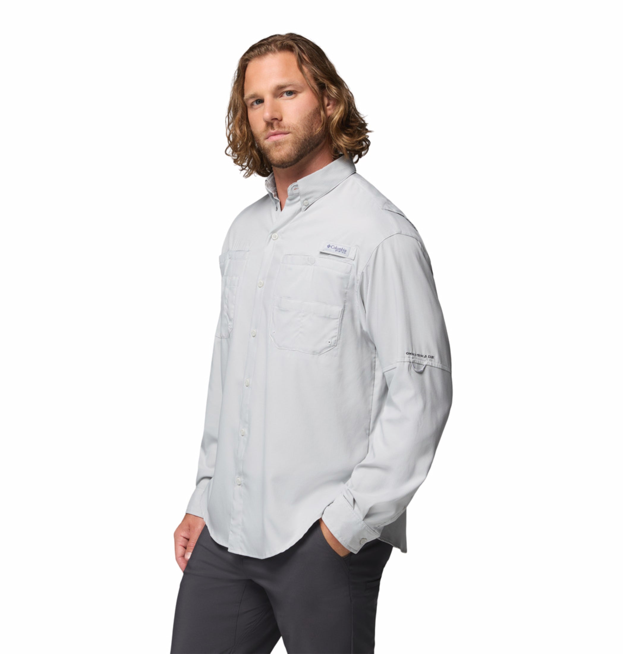 men black omni shade tamiami ii long sleeve shirt plus size