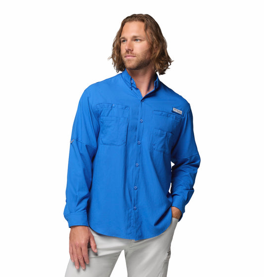 men blue omni shade tamiami ii long sleeve shirt plus size