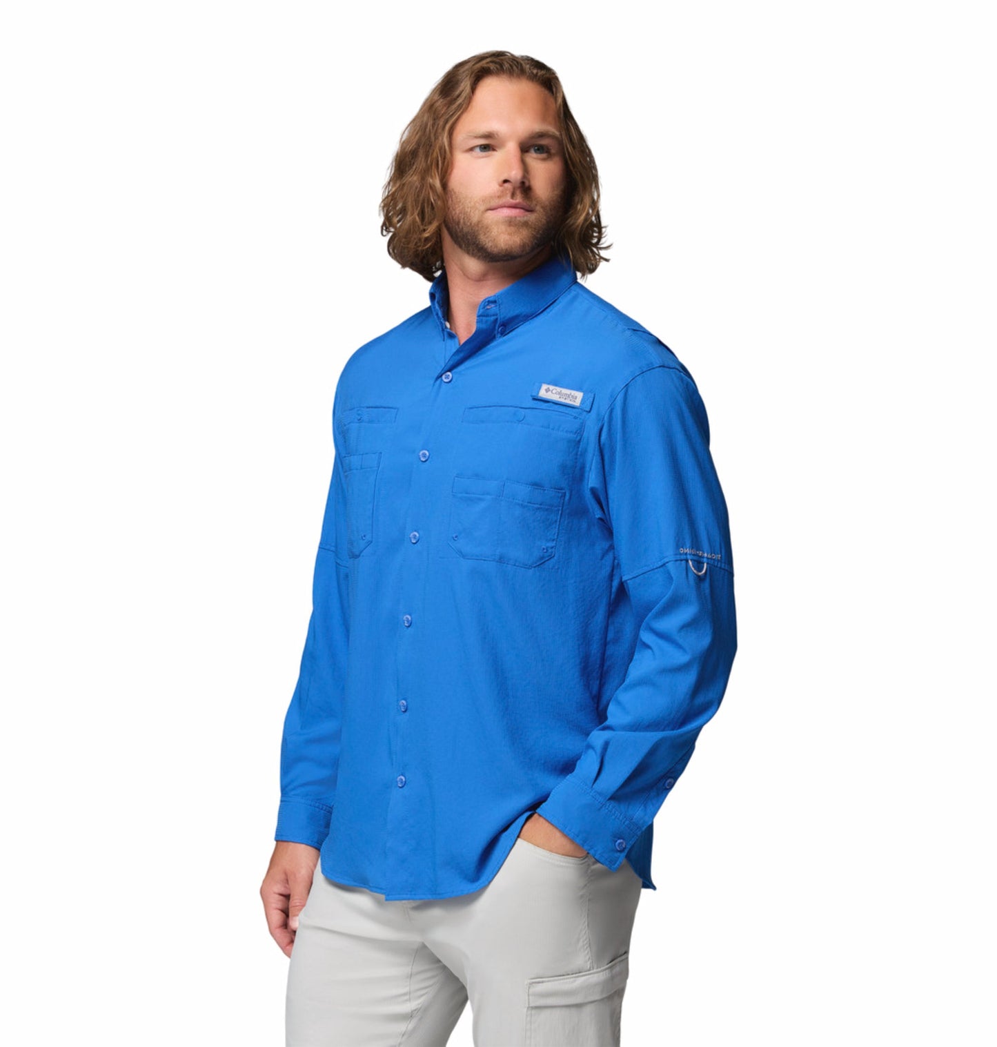 men blue omni shade tamiami ii long sleeve shirt plus size