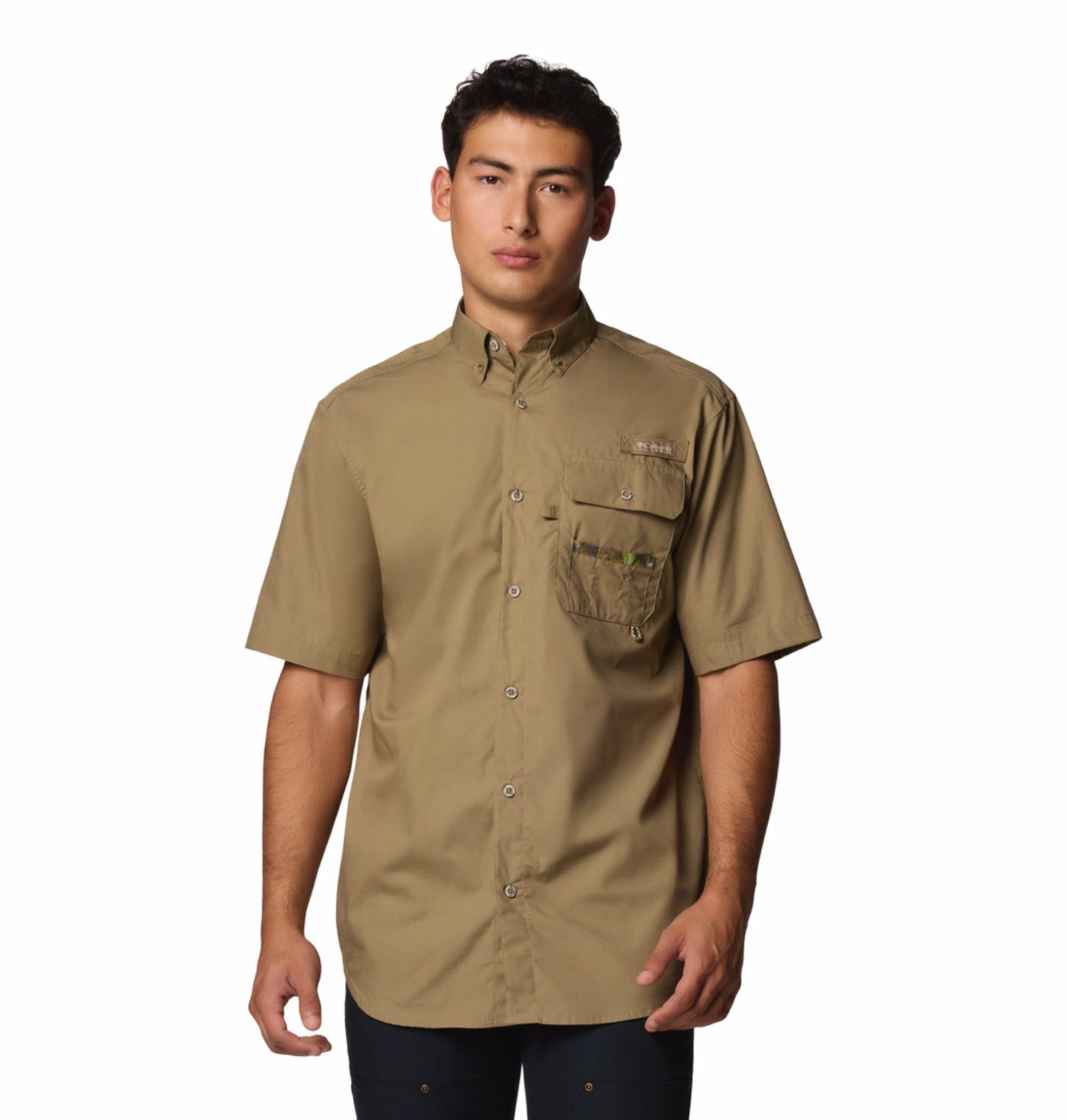 men brown sharptail short sleeve shirt