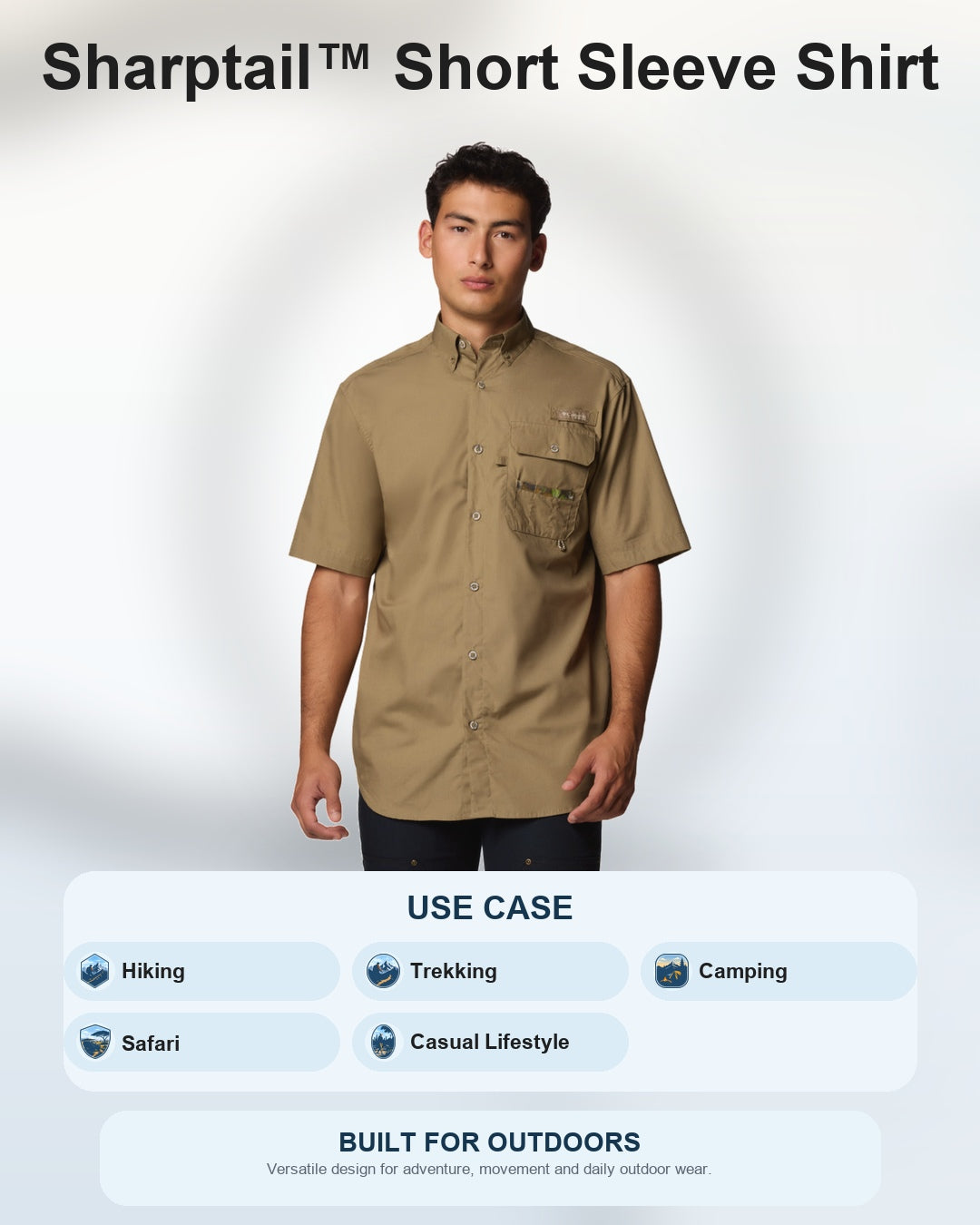 men brown sharptail short sleeve shirt