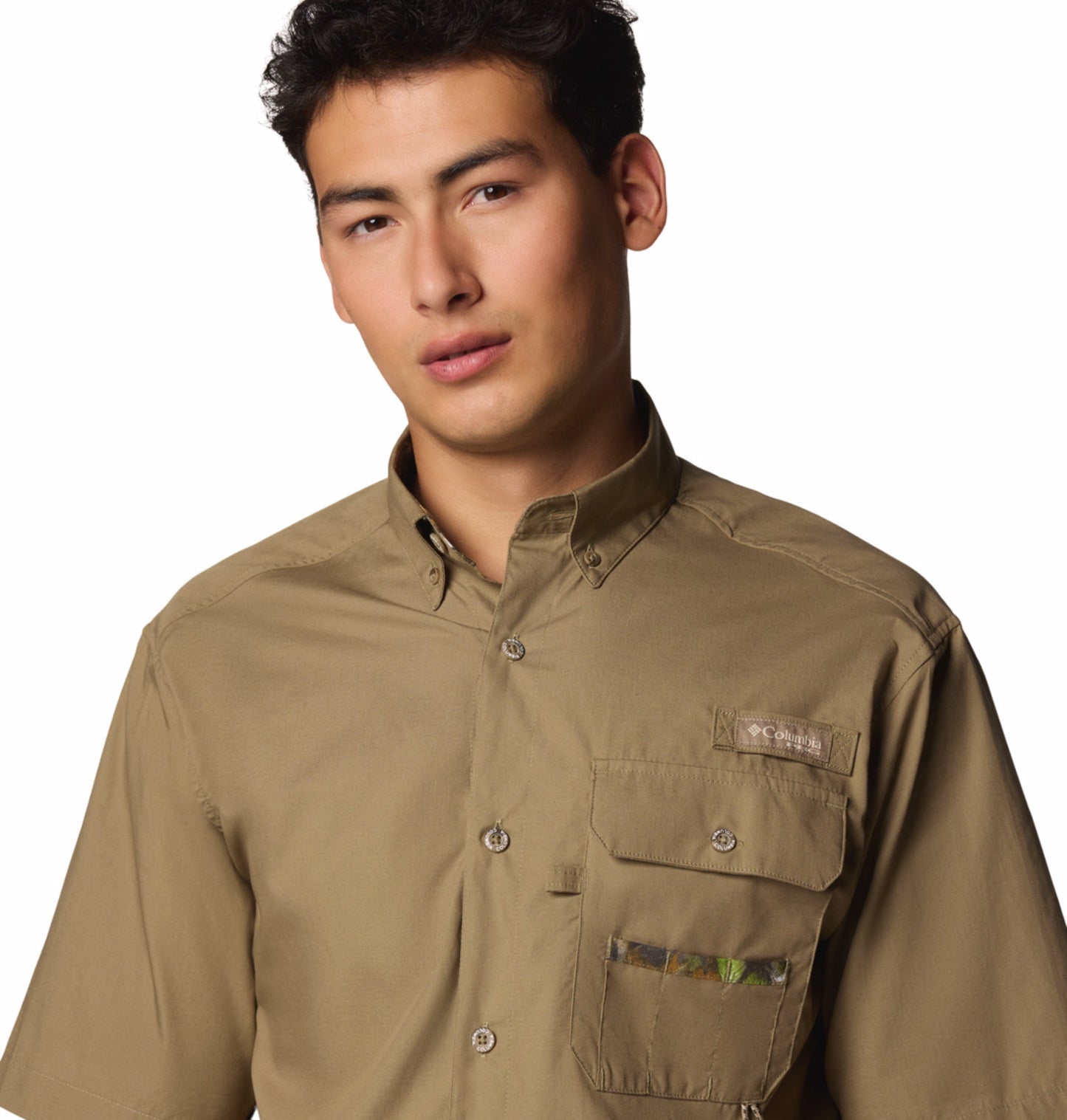 men brown sharptail short sleeve shirt
