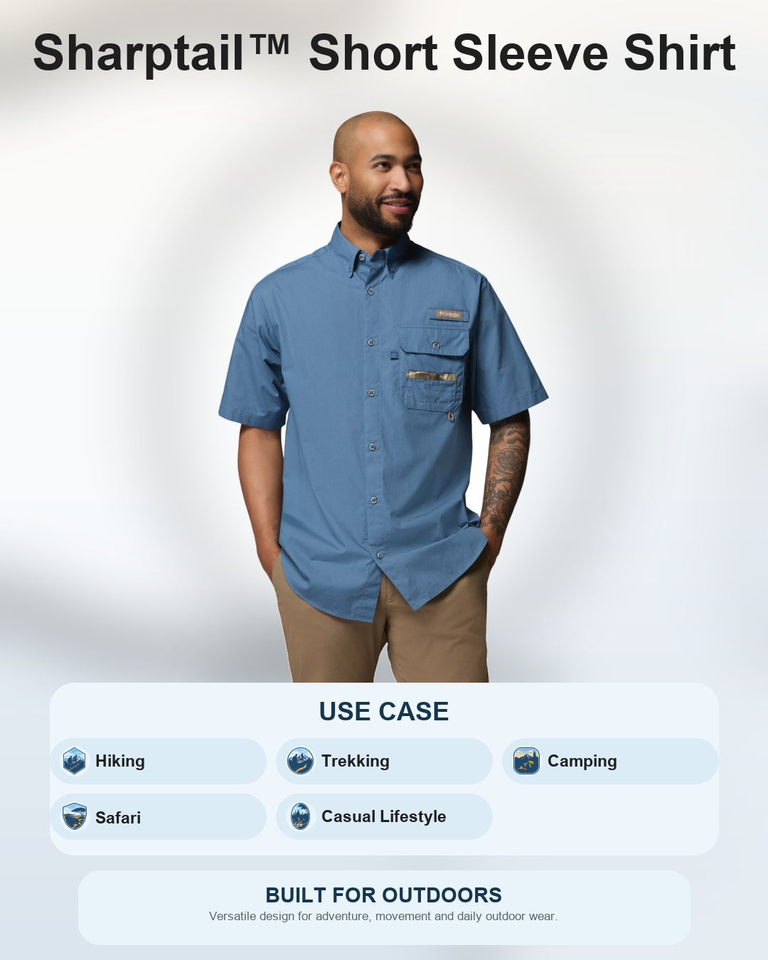 men blue sharptail short sleeve shirt