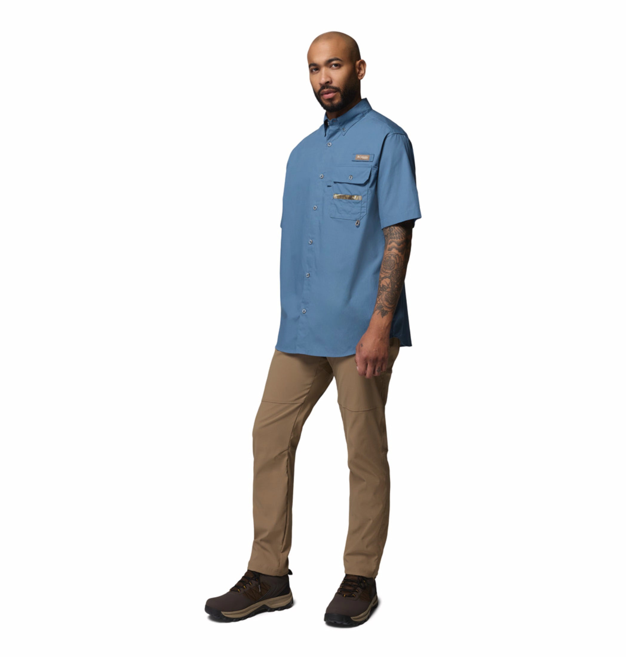 men blue sharptail short sleeve shirt