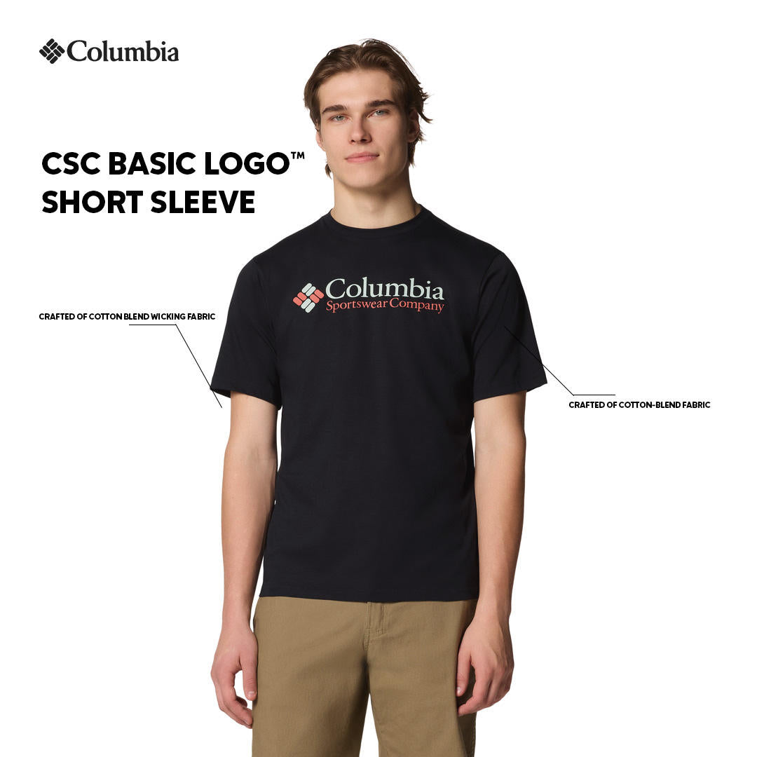 Columbia Mens Black CSC Basic Logo Short Sleeve Tshirt