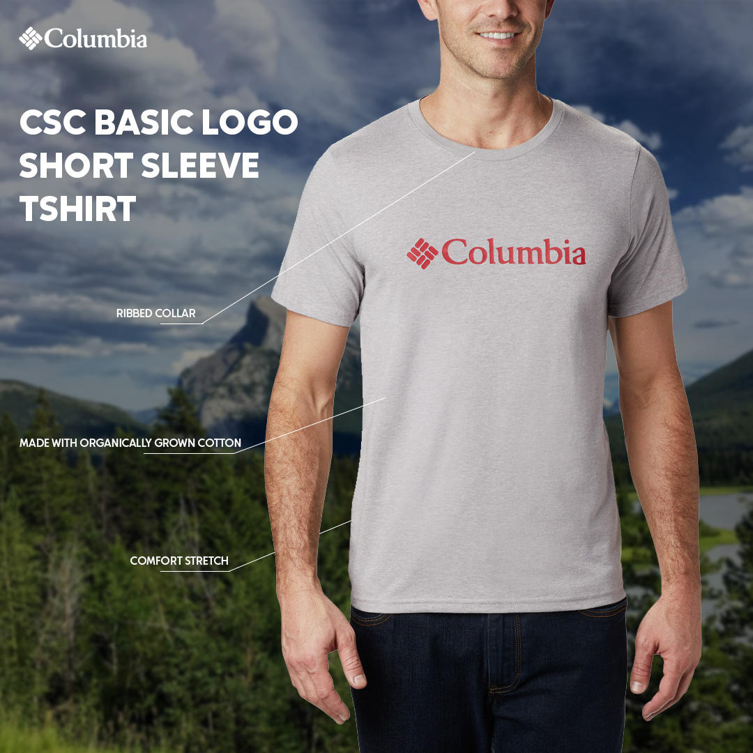 Columbia Mens Grey CSC Basic Logo Short Sleeve