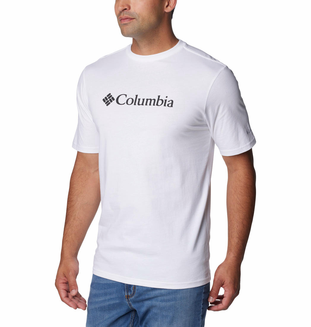 Columbia Mens White CSC Basic Logo Short Sleeve Tshirt