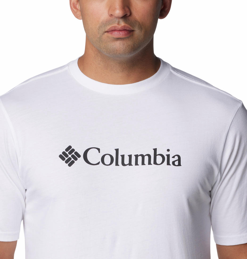 Columbia Mens White CSC Basic Logo Short Sleeve Tshirt