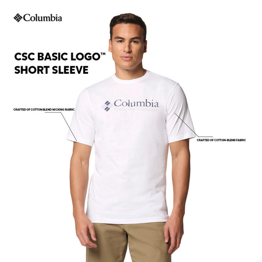 Columbia Mens White CSC Basic Logo Short Sleeve Tshirt