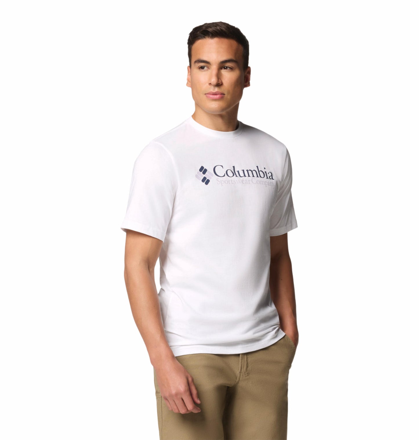 Columbia Mens White CSC Basic Logo Short Sleeve Tshirt