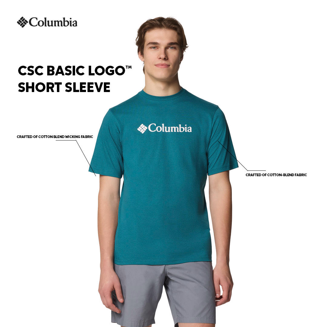 Columbia Mens Teal CSC Basic Logo Short Sleeve Tshirt