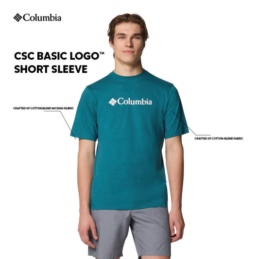 Columbia Mens Teal CSC Basic Logo Short Sleeve Tshirt