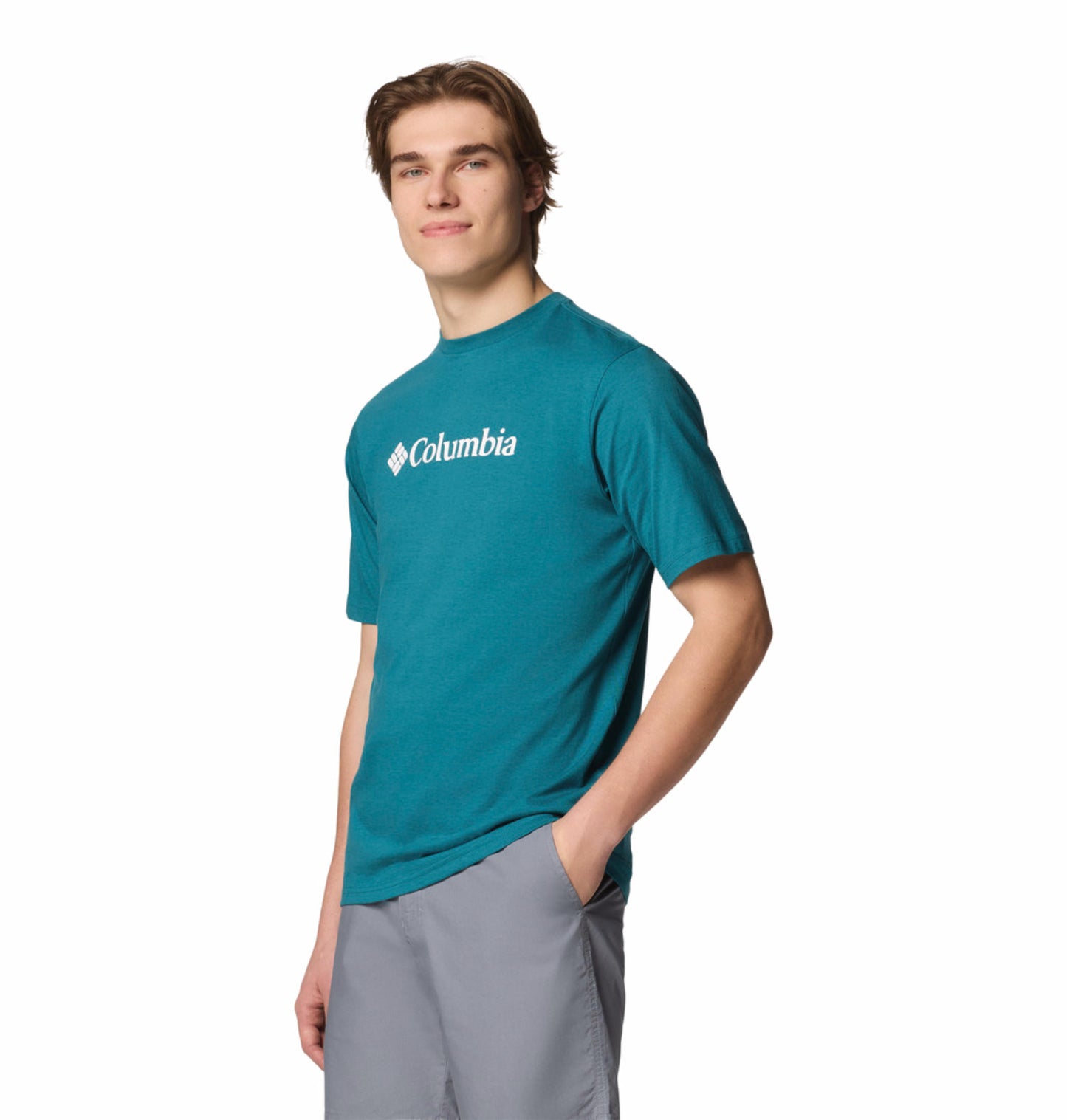 Columbia Mens Teal CSC Basic Logo Short Sleeve Tshirt