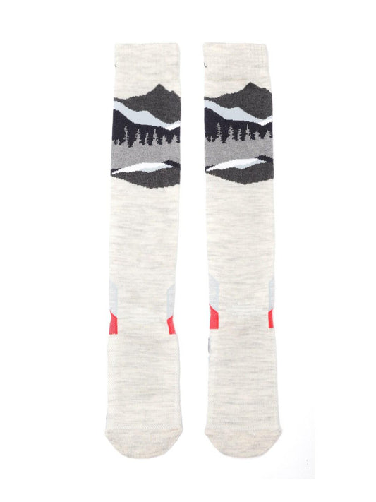 Columbia Unisex White SOCKS UX 1PR OMNI SKI-MTN-LRG (1 Pair) (Non Returnable)