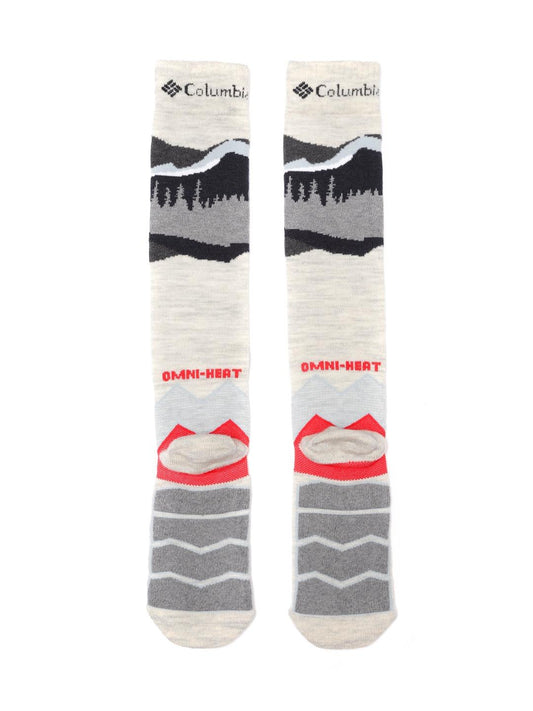 Columbia Unisex White SOCKS UX 1PR OMNI SKI-MTN-LRG (1 Pair) (Non Returnable)
