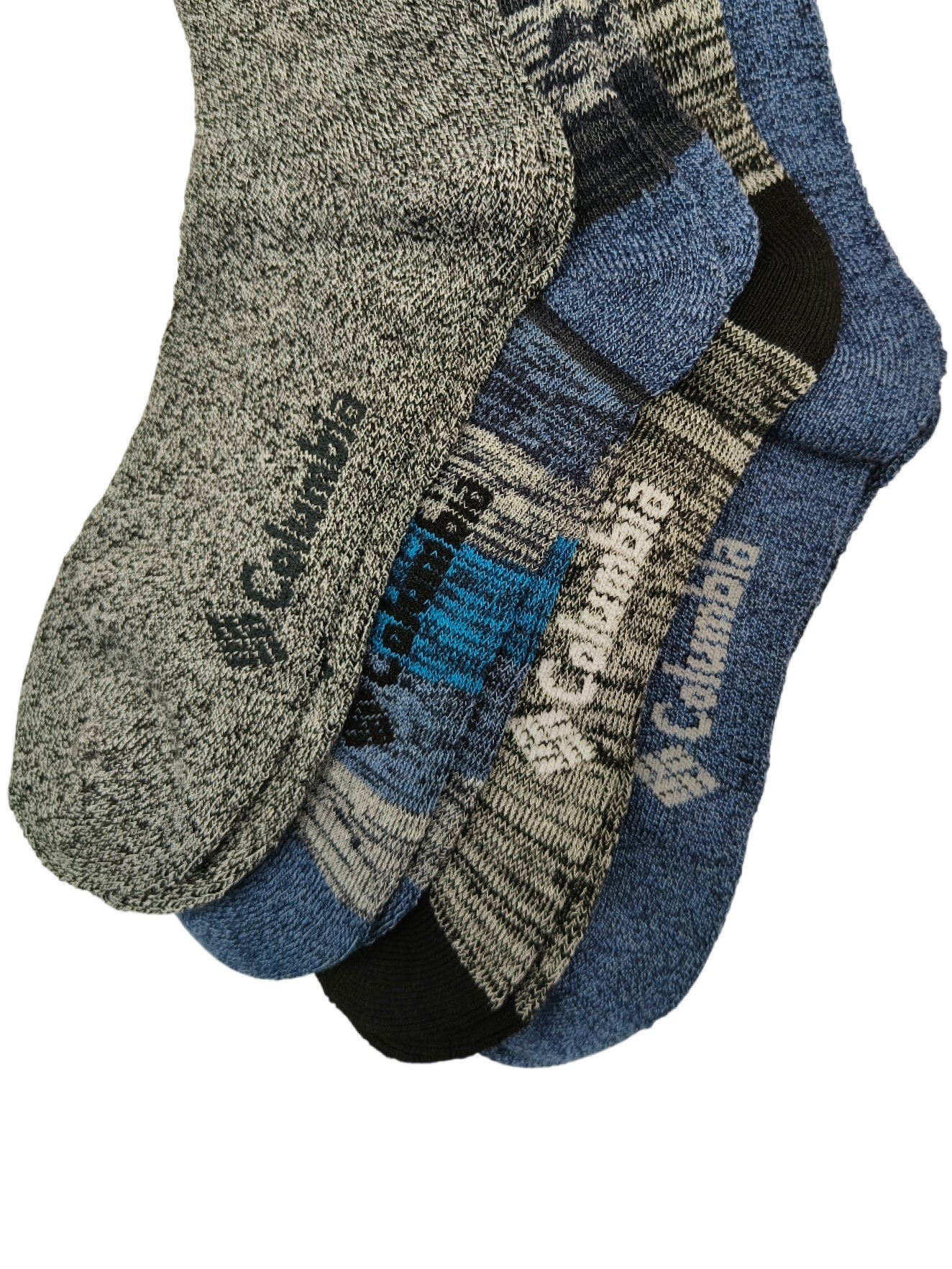 Columbia Men Multi Moisture Control Space Dye Stripe Crew Socks - Pack of 4