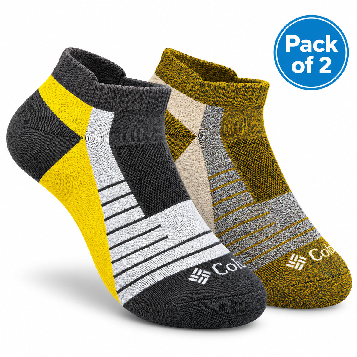 Columbia Men Multi Lightweight Active No Show Socks Pack of 2 (Non Returnable)