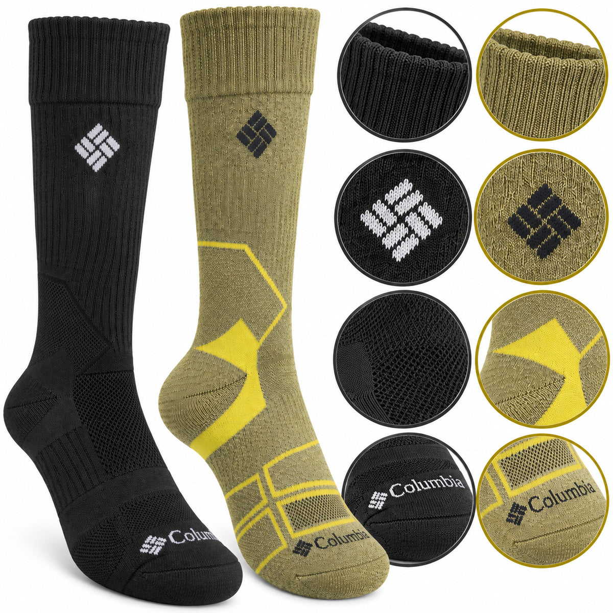 Columbia Men Multi Hike Crew Half Cush Socks Pack of 2 (Non Returnable)