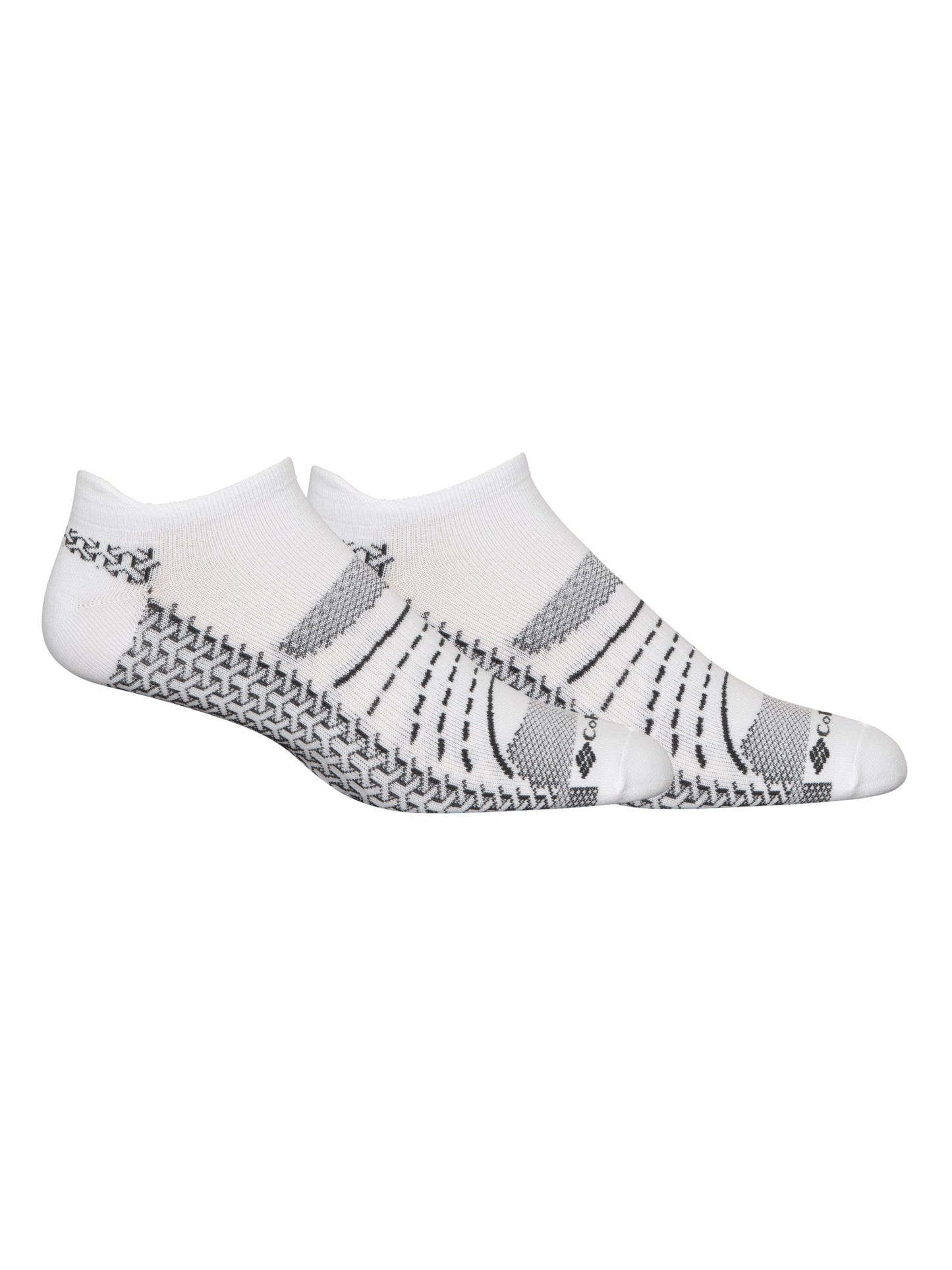 Columbia Men White Mapped Brr No-Show Socks - Pack of 2