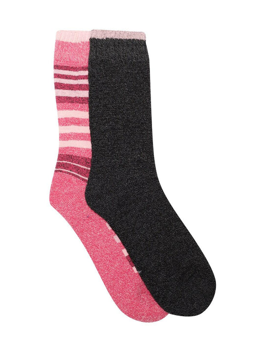 Columbia Women Black Moisture Control Stripe Crew (2 Pairs)