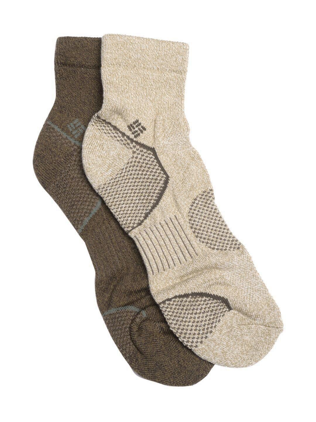 Columbia Men Brown SOCKS MN 2P QTR-BAL PT KHA/BRN (2 Pairs)