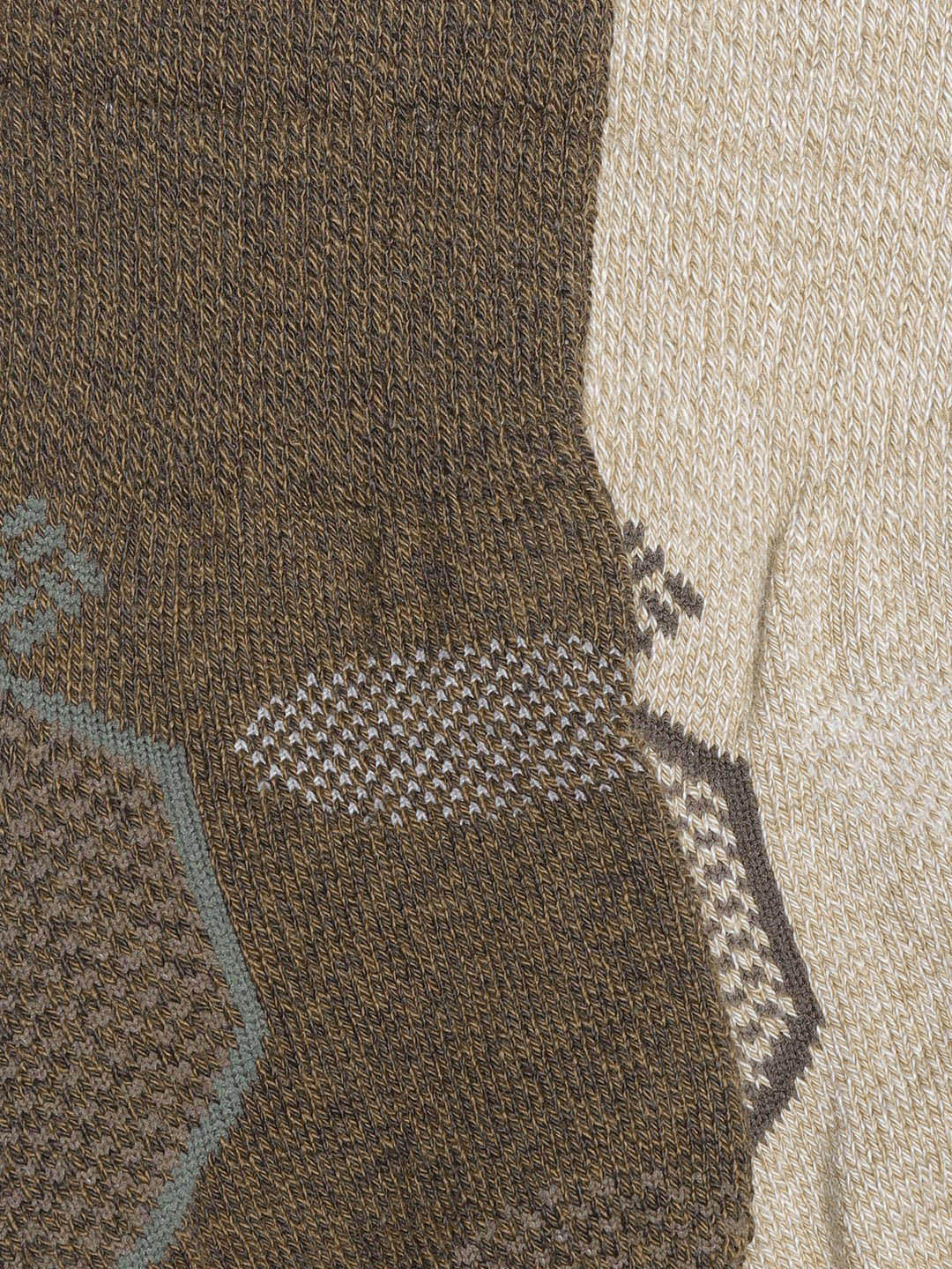 Columbia Men Brown SOCKS MN 2P QTR-BAL PT KHA/BRN (2 Pairs)