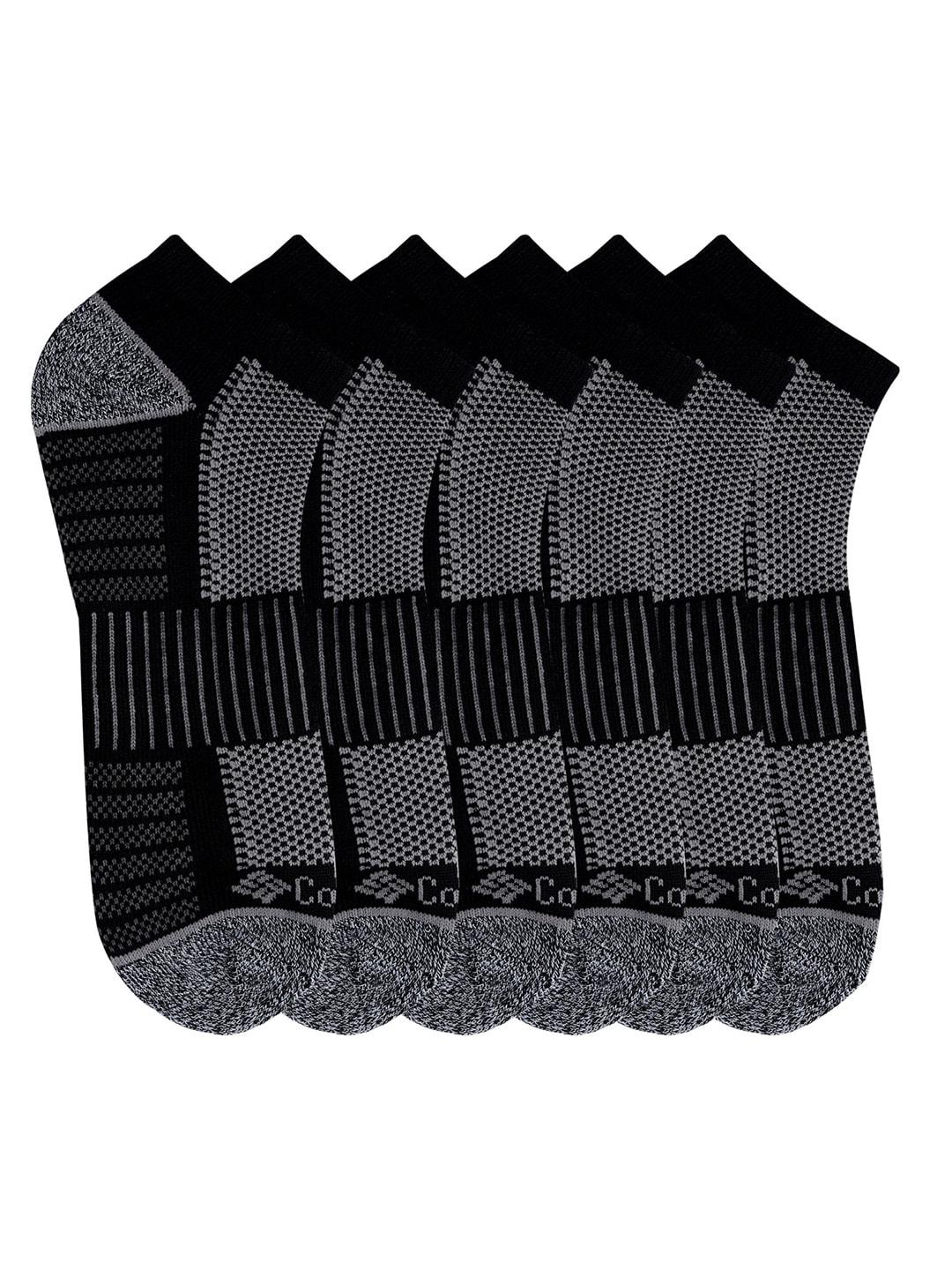 Columbia Men Black SOCKS MN 6P NS/PIQ FTBED (6 Pairs)