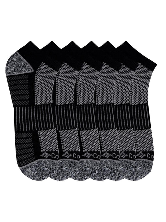 Columbia Men Black SOCKS MN 6P NS/PIQ FTBED (6 Pairs)