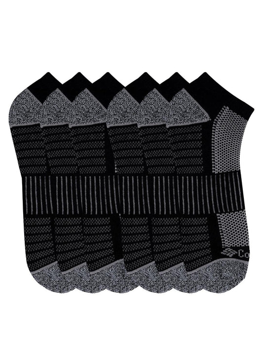Columbia Men Black SOCKS MN 6P NS/PIQ FTBED (6 Pairs)