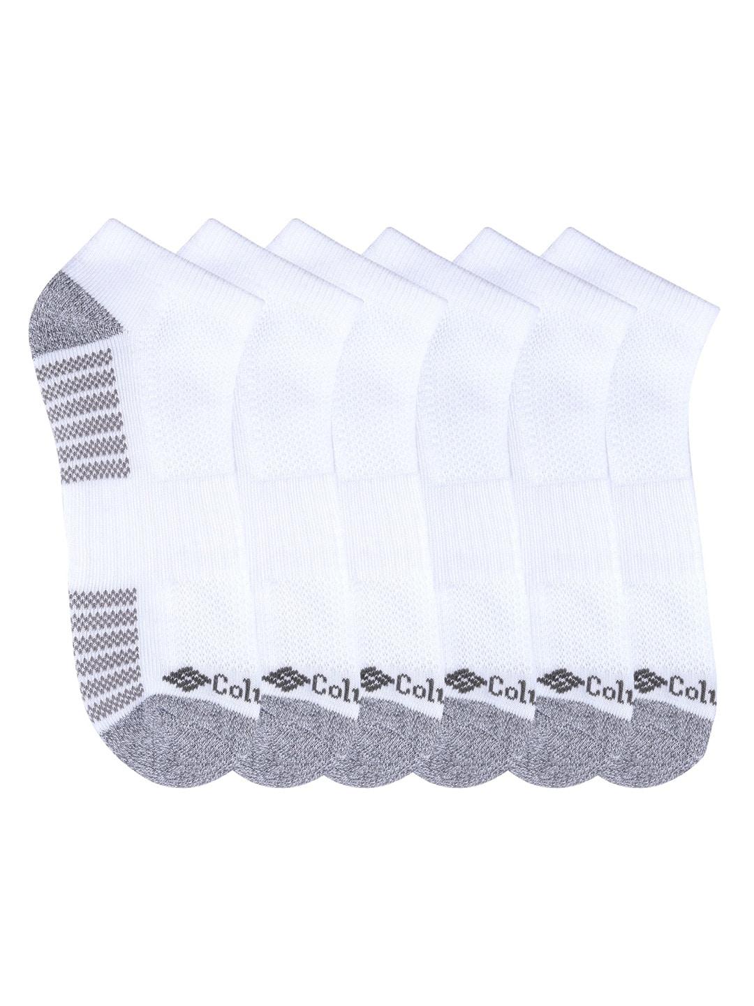 Columbia Men White SOCKS MN 6P NS/PIQ FTBED (6 Pairs)