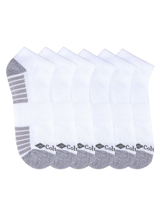 Columbia Men White SOCKS MN 6P NS/PIQ FTBED (6 Pairs)